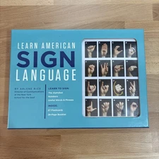 Learn American Sign Language complete package (book & flash cards) NEW IN BOX