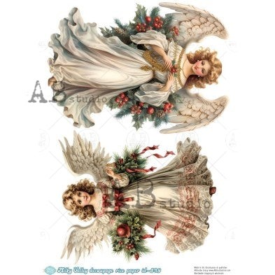Christmas Angels #839 | A4 Rice Paper | Paper for Decoupage | AB Studios