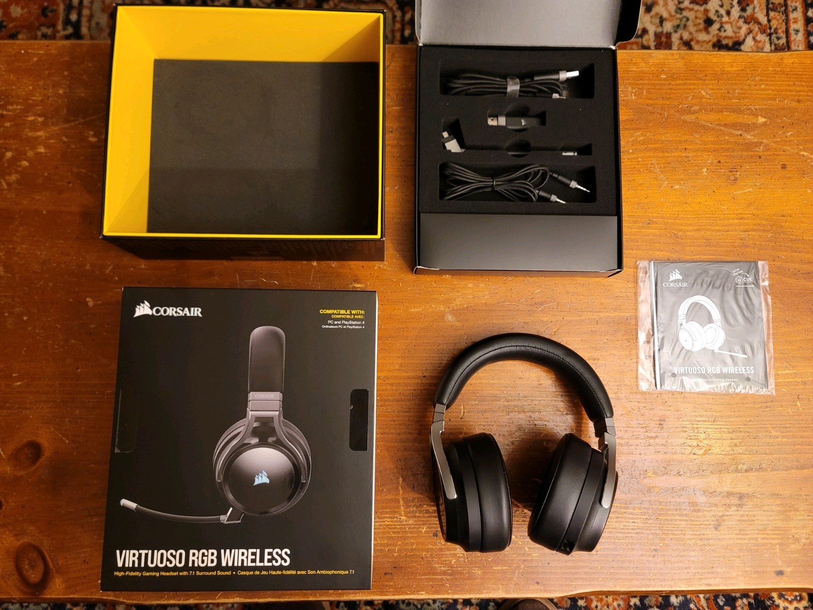 Corsair Virtuoso RGB Wireless Gaming Headset - Black New Open box