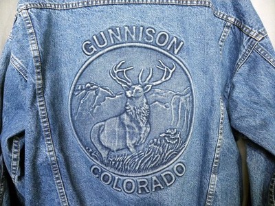 Vintage Gunnison Colorado Denim Elk Jean Jacket Ranch Farm Men s XL USA Union