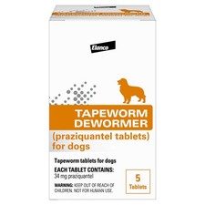 Elanco Tapeworm Dewormer Praziquantel Tablets For Dogs 5 Count Pack Of 1