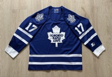 1990s Starter NHL Jersey Toronto Maple Leafs Wendal Clark Sz. L Vintage