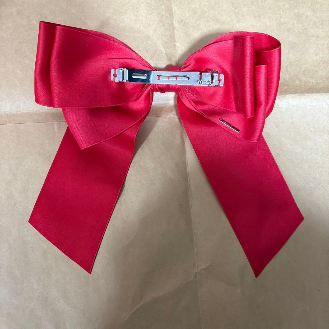 Simone Rocha H&M Red Ribbon Barrette Hair Accessory Used thumbnail 8