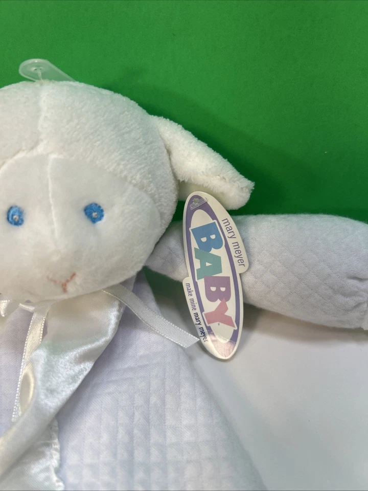 Mary Meyer Baby Lovey White Lamb Sheep Security Blanket Plush Bless This Child - Image 2 of 4