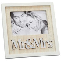 Bilderrahmen Mr & Mrs Hochzeit Foto Brautpaar Ehepaar Geschenk Erinnerung Deko