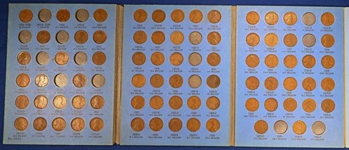 1909 VDB-1971-D Lincoln Cents in Whitman Folder 1c x148