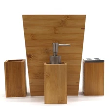  Bath Accessory Set Includes Waste can, Soap Dispenser,Toothbrush Holder,Tumbler