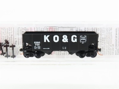N Micro-Trains MTL 56360 KO&G Kansas Oklahoma & Gulf 2-Bay Rib-Side Hopper #759