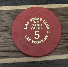 Las Vegas Club Las Vegas NV NCV 5 Casino Roulette Poker Chip