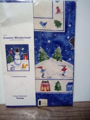 New Cotton Tablecloth Nikko Country Wonderland by Deb Mores 52'' by 70''