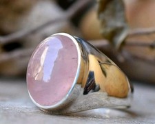 Natural Rose Quartz Ring, Oval Cut Gemstone Ring, 925 Pure Silver Ring, Every
