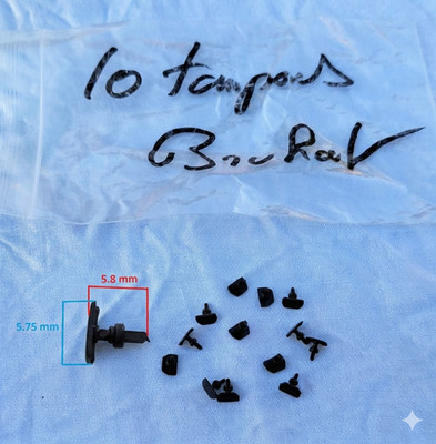 LOT 10 BLACK BUTEE STAMP CAR BRUHAT SNCF HO TYPE ROCO JOUEF 5.75 x 5.8mm