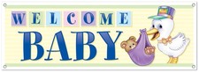 Welcome Baby Sign Banner of Size 5' x 21" for Baby Shower - Beistle