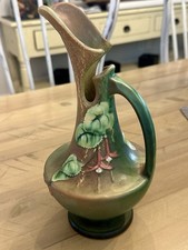 Roseville Pottery Fuchsia 1938 Green Ceramic Ewer 902-10