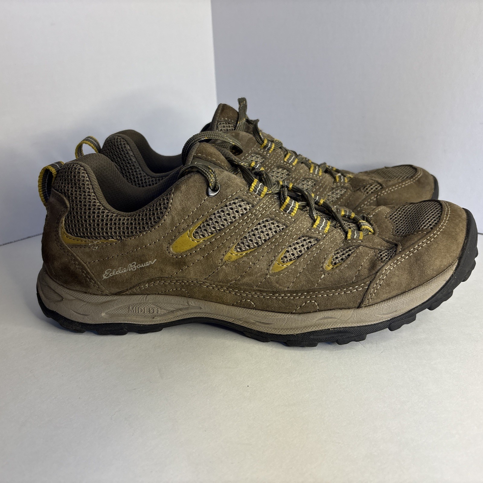 SAOLA Scarpe Eddie Bauer MidLite trail escursionismo outdoor uomo taglia 11 5 marrone mezza pelle scamosciata