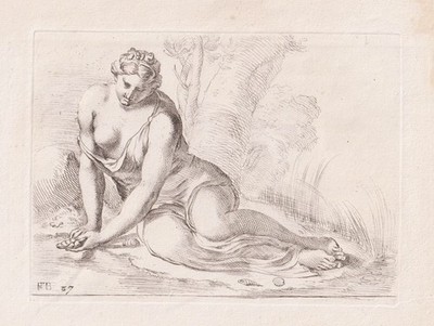 liegende Venus Statue Mythology etching Kupferstich Francois Perrier 1638