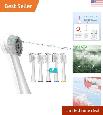 Compact Soft Bristle Brush Heads for Waterpik Sonic Fusion 2.0 - Clean & Simple