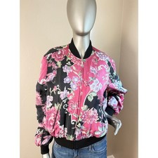    Vibrant Vintage Silk Floral Bomber   Spring 