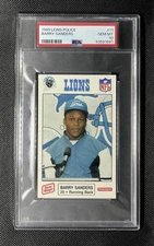 Barry Sanders 1989 Police Oscar Meyer Rookie Detroit Lions PSA 10