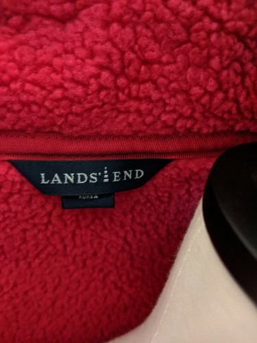 Lands End Women's Fleece Vest Sz Large 14-16 Pink Fuschia Thick Fleece Pockets - Picture 8 of 11