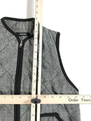 Womens XS 41Hawthorn Black & White Herringbone Quilted Zip Vest Preowned - Picture 4 of 4