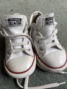 infant white leather converse