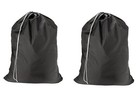 2 Jumbo Heavy Duty Nylon Laundry Bag Locking Drawstring Closure 30x40 Black