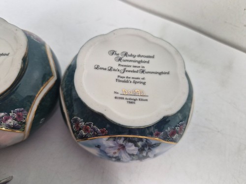 Ardleigh Elliott 2x Hummingbird Trinket Dish Music Box 1999 - Picture 7 of 8