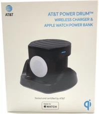 AT&T Power Drum Wireless Charger + Apple Watch Power Bank