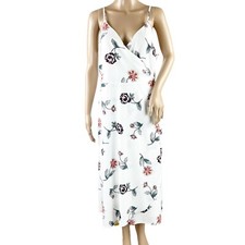 Loft Outlet Women's Floral Lined Spaghetti Strap True Wrap Dress Size Large