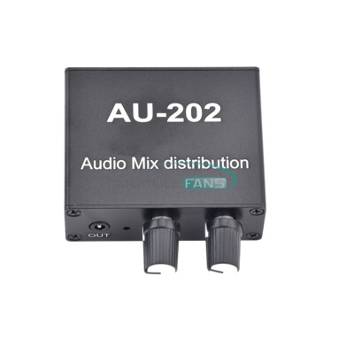 AU-202 Stereo Audio Signal Preamplifier Amplifier for Headphones External 3.5mm