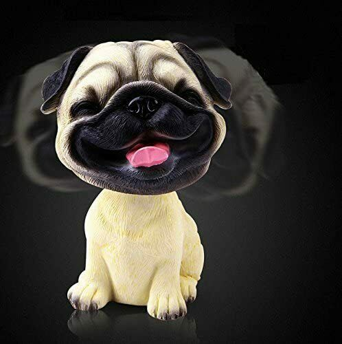 Figura de juguetes Resin Pug Puppy Bobble Head para tablero de automóvil figuras de acción en el hogar - Imagen 1 de 7