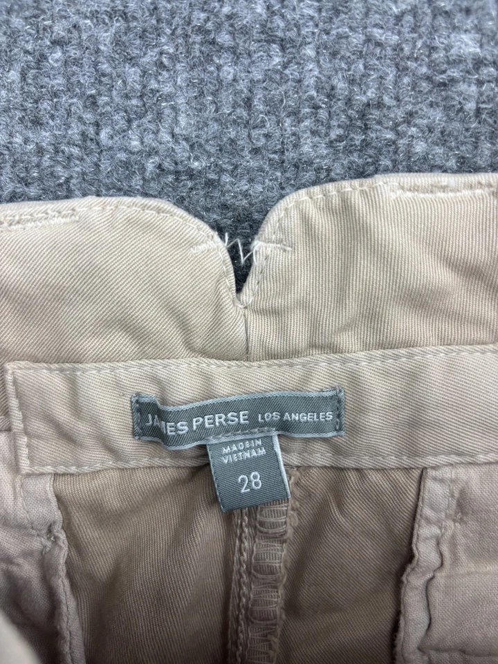 Pantalones Cortos James Perse LA Para Mujer 28 Bolsillos Chinos Tostados Algodón Foto 2 de 4