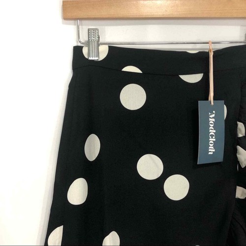NEW Modcloth It's a Wrap Ruffled A-Line Skirt Polka Dot Women's XS Size 2 - Picture 4 of 10