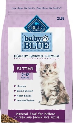 Blue Buffalo Baby BLUE Natural Kitten Dry Cat Food, Healthy Growth Formula
