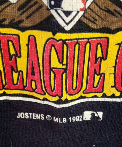 T-shirt vintage Atlanta Braves 1992 World Series National League Champions taglia L - Foto 3 di 6