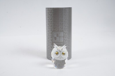 Swarovski Crystal Large Owl With Yellow Eyes 7636 NR060000 RETIRED