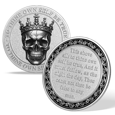 To Thine Own Self Be True Challenge Coin Skull King Coin Stoicsim Gifts For Men