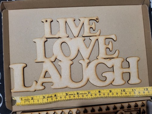 MDF große Live, Laugh, Love, Man Cave Cutouts. Top Zustand - Bild 12 von 12