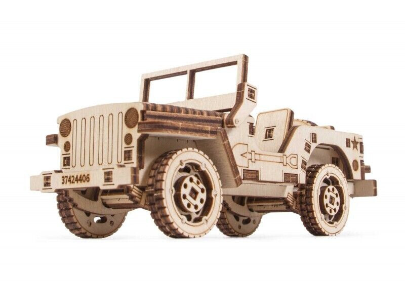 WOOD TRICK KIT MODELLO MECCANICO LEGNO 3D PUZZLE JEEP  72 PEZZI      ART   19043