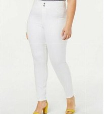 HUE Classic Stretch Denim Leggings, White, 3XL
