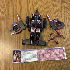 THRUST Complete G1 Transformers W Tech Spec Card Vintage 1985 Japan Takara