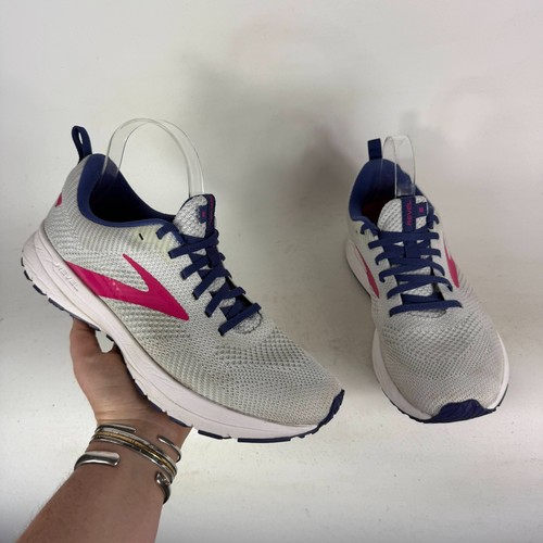 Brooks Revel 5 Sportschuhe Damen 10 weiß blau Low-Top Laufen Turnschuhe