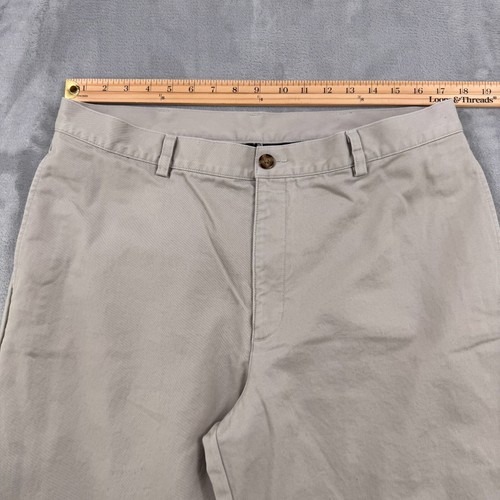 LL Bean Pants Men's 36x32 Beige Double L Chino Flannel Lined Natural Fit - Picture 9 of 13