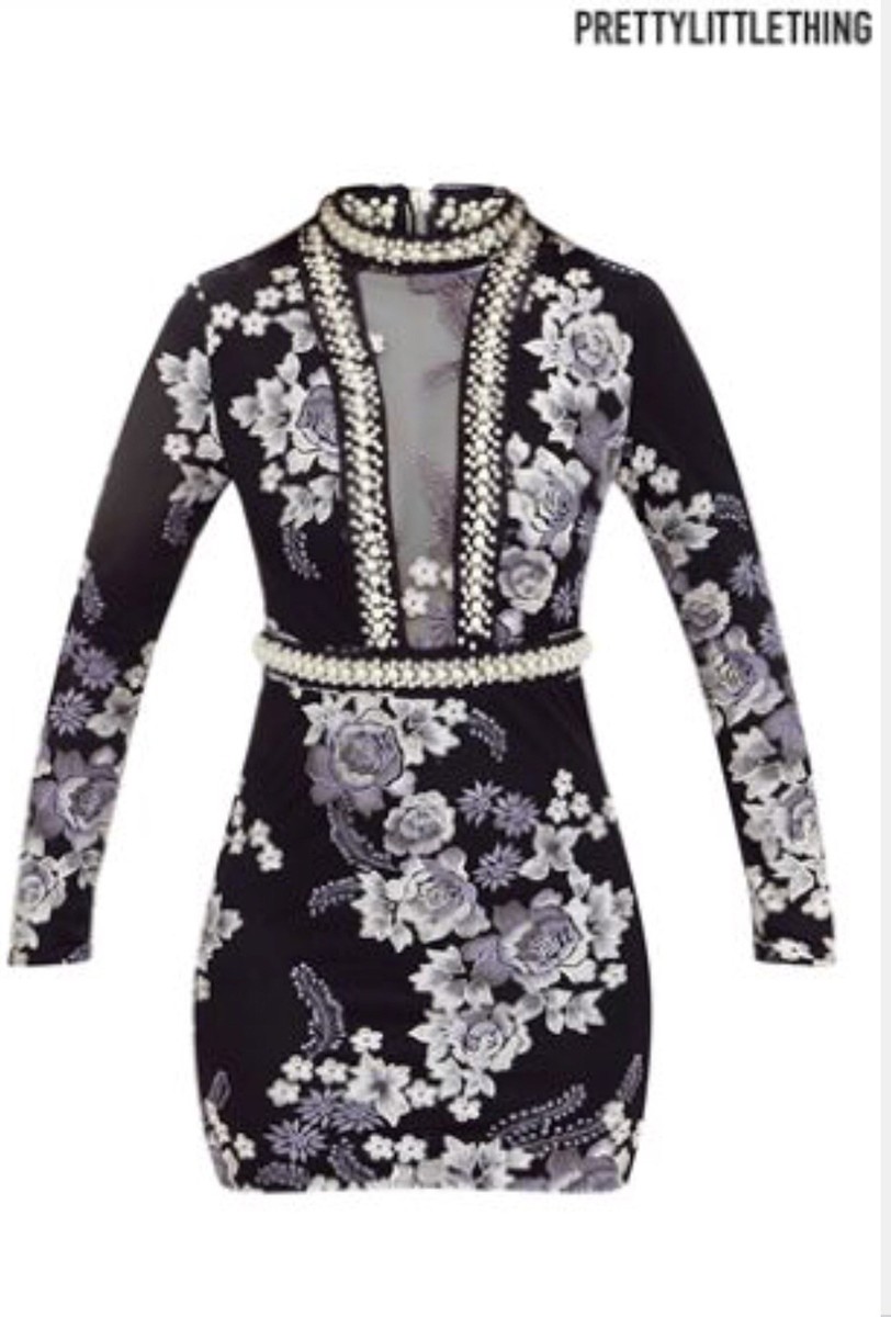 pretty little thing white embroidered dress Elegant And Formal Long Embroidered Sequin Dress – https://www.xuibol.com main image 1