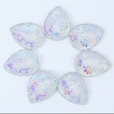 6 Glitter Purple Blink Gems Cabs Flatback Beads DIY Crafts Jewelry Earrings Maki