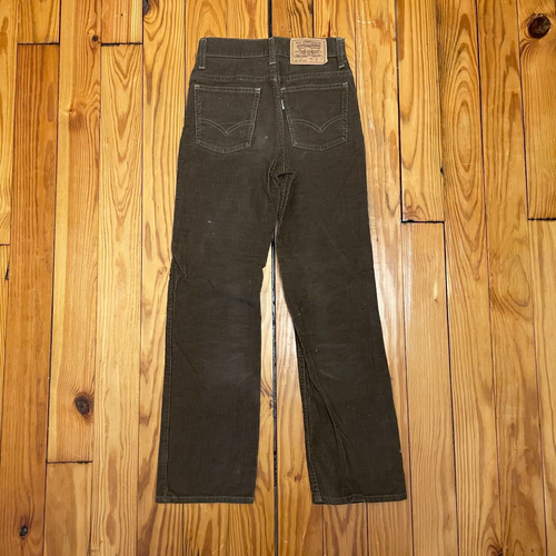 Vintage Levi's Slim White Tag 25x22 Brown Corduroy Pants - Picture 7 of 10