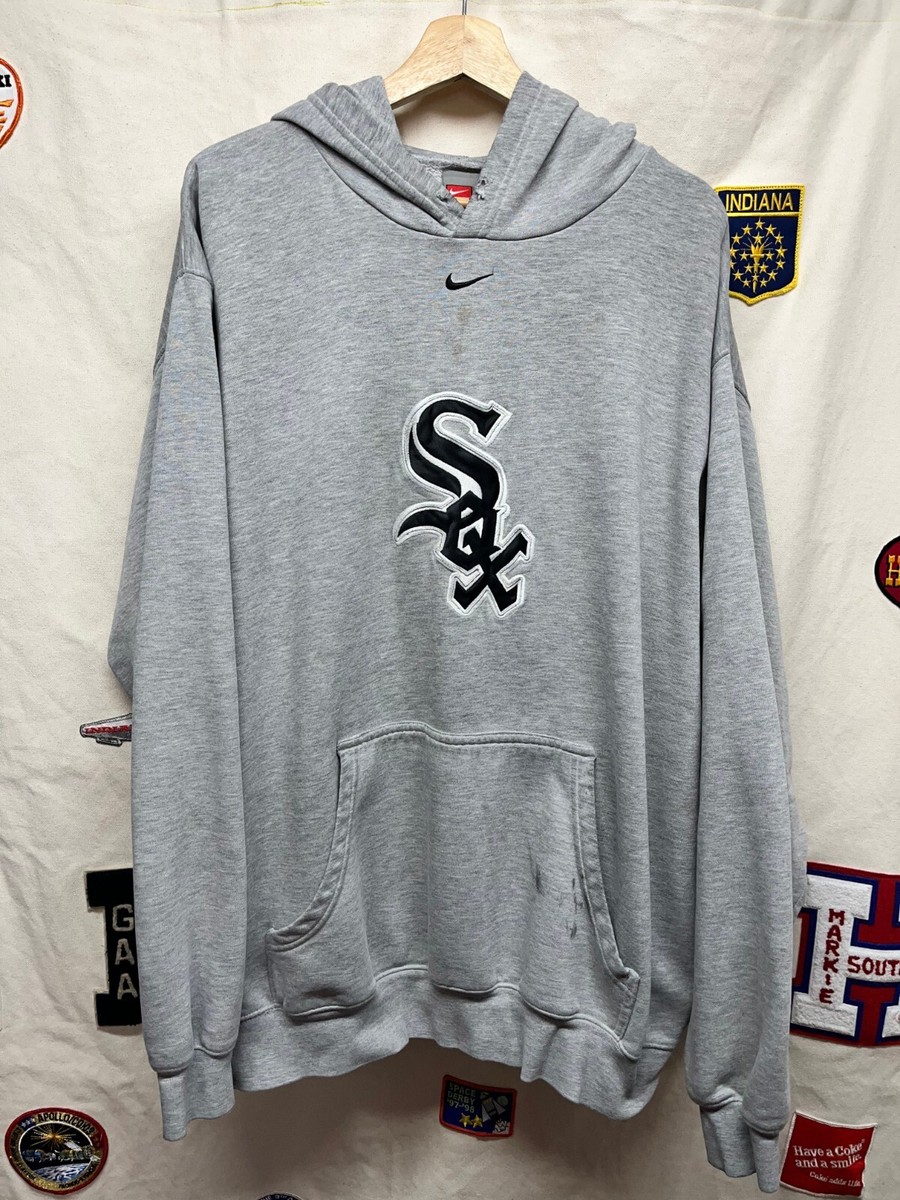Vintage Chicago White Sox MLB Nike Center Swoosh Hoodie Sweatshirt
