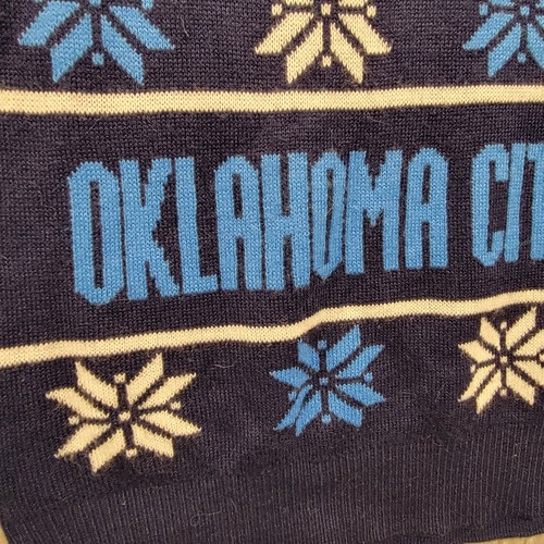 Oklahoma City Thunder Kevin Durant #35 KD Knit Ugly Christmas Sweater L Blue 😊 - Picture 9 of 10