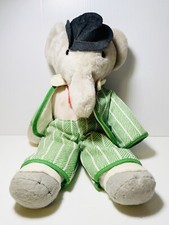 VINTAGE Eden Babar Elephant Plush Stuffed Animal 15" Stripped